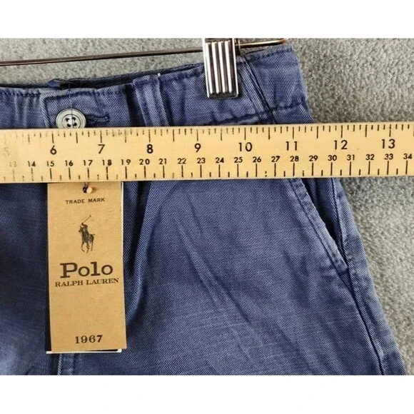 Polo Ralph Lauren Chino Shorts Unisex Kids 6X Navy Belt Loops Zip Fly Closure - Picture 8 of 15